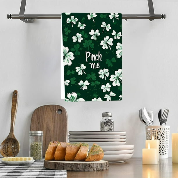 Decoraciones para el Día de San Patricio, Accesorios para el Día de San Patricio, Regalos para el Día de San Patricio, Toalla de cocina para el Día de San Patricio, Toalla verde con tréboles de la sue