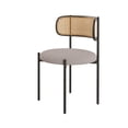 thumbnail image 4 of MAYEERTY 4-Pack Light Gray Modern Upholstered Dining Chairs, Rattan Back, Metal Legs, Kitchen Accent, 4 of 7