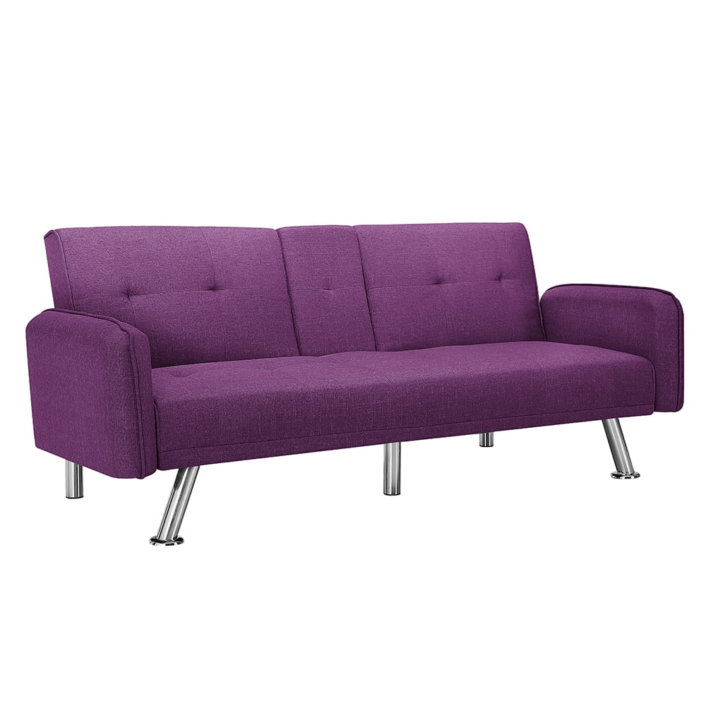 Clearance Sofa Bed 74 W Mid Century Sofa Couch With Armrest Recliner Couch Futon Sofa Bed