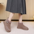 thumbnail image 2 of Women's Fleece Lined Ankle Boots Winter Warm Platform Cotton Shoes Breathable Plush Non Slip Walking Shoes Brown Size 6.5, 2 of 8