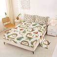 thumbnail image 2 of Erosebridal Cute Hedgehog Animals Queen Sheet Sets,Cartoon Mushroom Fungus Plant Bed Set For Girls Kids 4 Pieces, 2 of 6