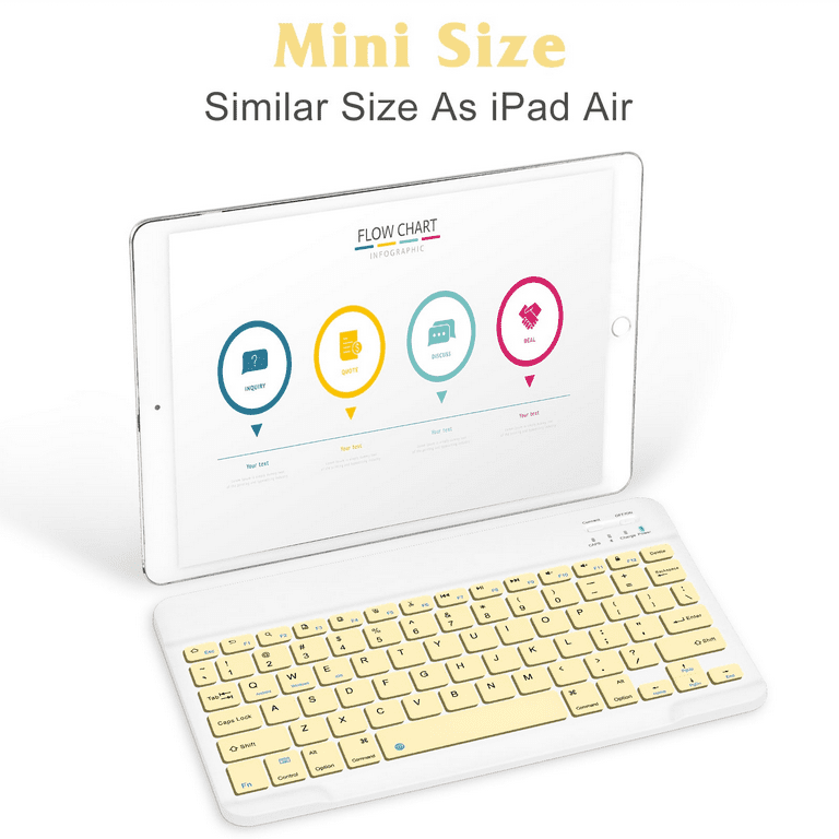 Ultra-Slim Bluetooth rechargeable Keyboard for alcatel Smart Tab 7 and all  Bluetooth Enabled iPads, iPhones, Android Tablets, Smartphones, Windows pc 