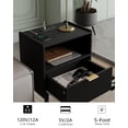 thumbnail image 4 of Mesita de noche moderna Nightstand Veegle con cajón de almacenamiento, color negro, 4 of 6