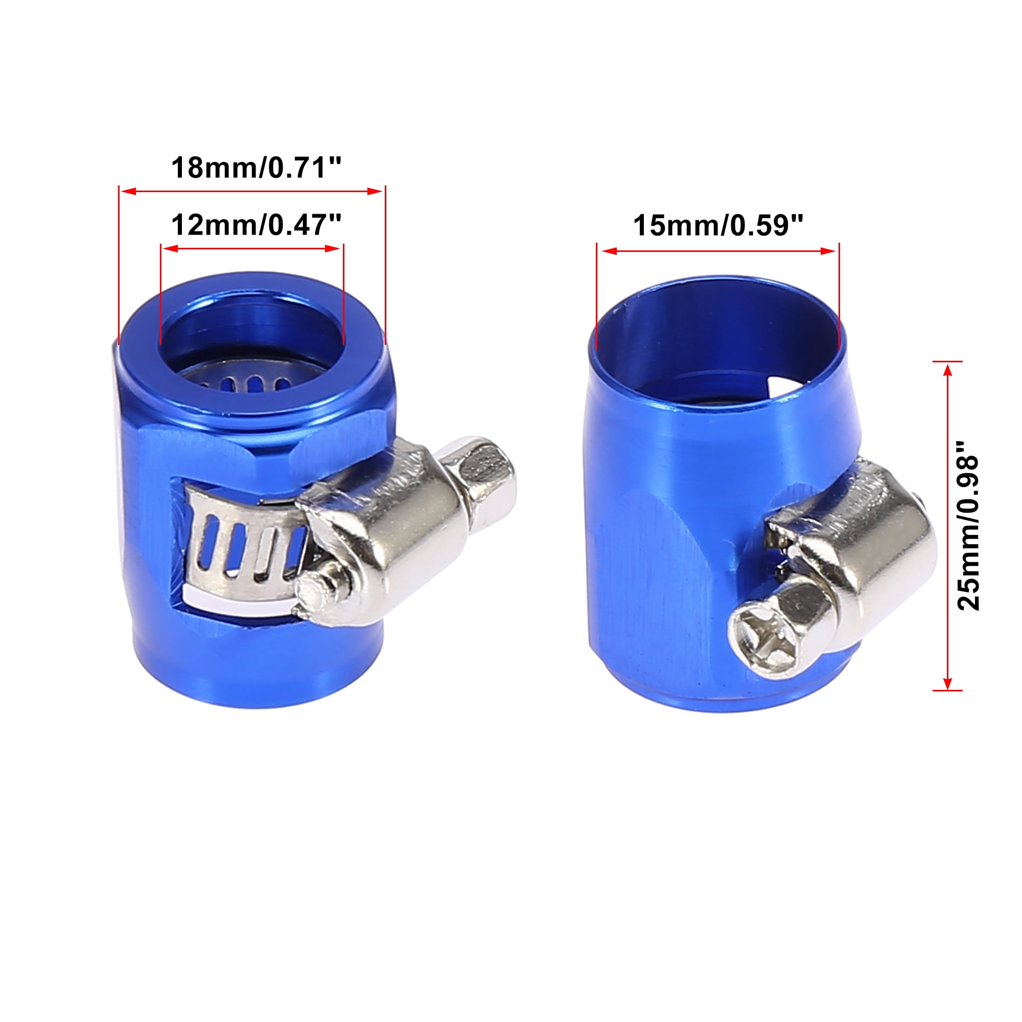 Unique Bargains 4 Pcs AN6 Hex Car Hose Finisher Flexible Rubber Pipe Clamp for Oil Fuel