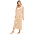 thumbnail image 3 of EFINNY Women's Vintage Velvet Nightgowns Long Sleeve V-Neck Lace Full-Length Loungewear Sleepwear Pajama Dress, 3 of 6