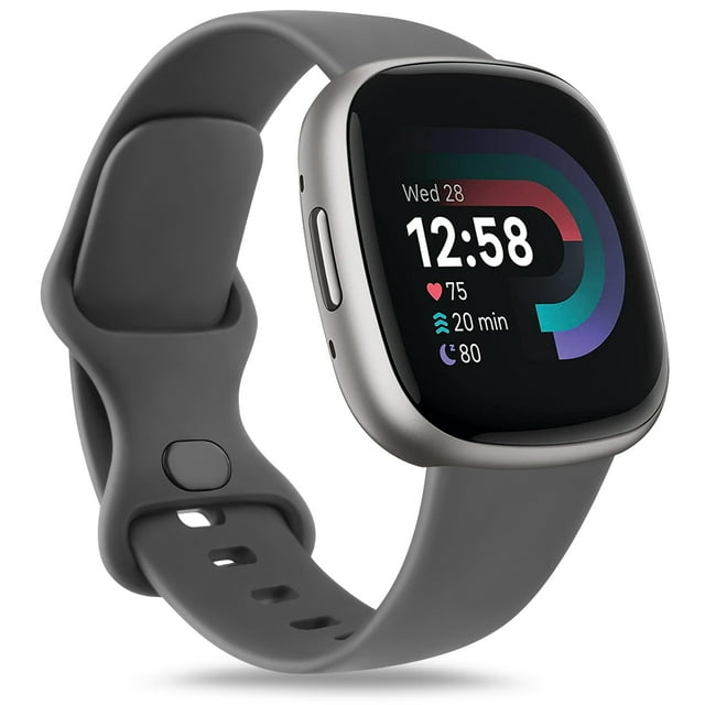 Soft TPU Strap For Fitbit Versa 3/Versa 4 Band Watchband Bracelet Replacement For Fitbit Sense/Sense 2 Strap Wristband Accessory Deep Gray Size L