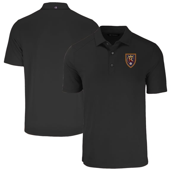 Men's-Cutter & Buck  Black Real Salt Lake Forge Eco Stretch Recycled Polo