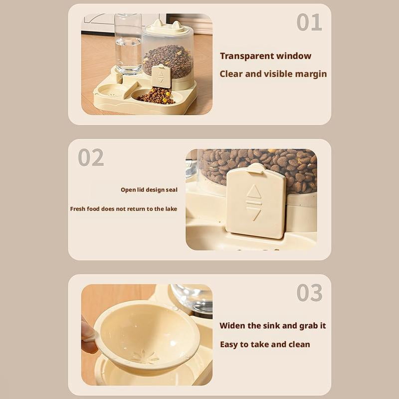 Automatic Cat Feeder And Waterer All-in-One Pet Food Water Dispenser Large Capacity Food Storage Dispenser Pet Supplies