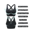 thumbnail image 5 of Hanerdun 3 Pack Womens Sports Bras Cross Back Padded Seamless Workout Running Yoga Activewear Black/Purple/Green L, 5 of 10