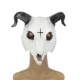 thumbnail image 2 of Goat Mask Halloween Costume Party Animal Head Mask Ram Horn Head Mask Horn Demon Face Cover Cosplay Costume, 2 of 5