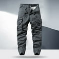 thumbnail image 2 of Rggeeun Mens Cargo Pants Male Workout Jogger Casual Trousers With Multiple Pockets Slim Fit Outdoor Hiking Comfortable Durable Lightweight Joggers Classic, 2 of 4