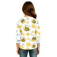 thumbnail image 4 of Abcomgle Girls Shirts Long Sleeve 7-8 Trendy Bee Graphic Henley Button T-Shirts for Kids Girls Winter Basic Top for Girls Loose Girls Sweatshirts, 4 of 5