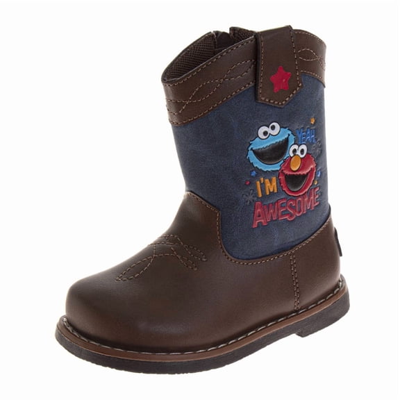 Sesame Street Toddler Western Boots (Toddler Sizes)  Brown, Size: 4
