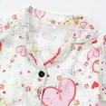 thumbnail image 4 of WhouRiu Toddler Girl' Pajama Set Long Sleeve Button Top with Heart Print and Pants Cozy Nightwear Outfit Set White,Sized 3-4, 4 of 5