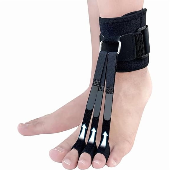 ZLCAFO Foot Drop Brace with 3 Toe Sleeves, Hammer Toe Straightener, Hammertoe Corrector for Women & Men, Hammer Toe Splint, Toe Straighteners for Curled Toes, Claw Toes, Crooked/Mallet Toes