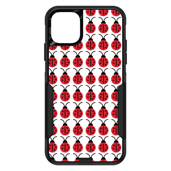 DistinctInk Custom SKIN / DECAL compatible with OtterBox Commuter for iPhone 11 Pro (5.8" Screen) - Red White Black Lady Bugs