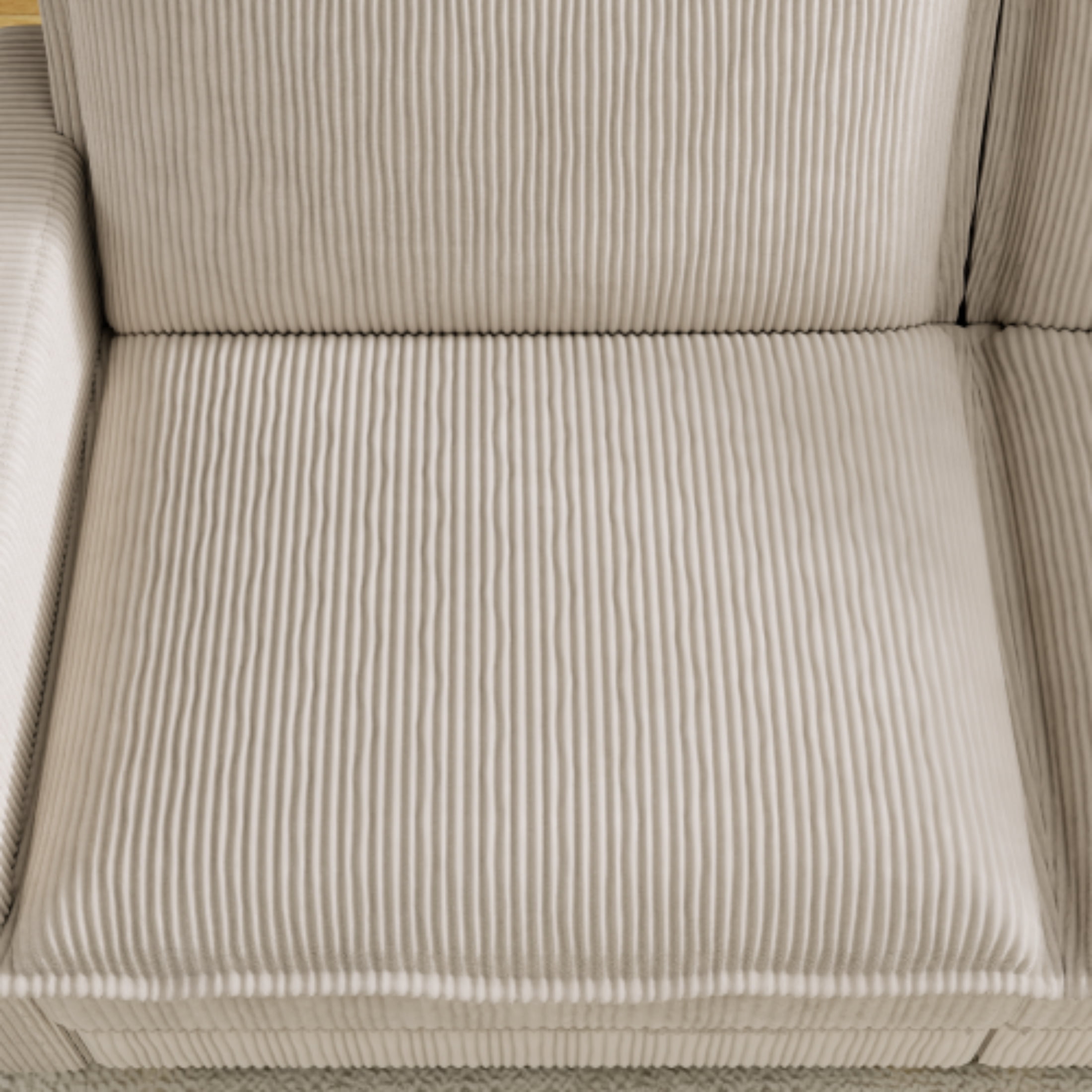 Vinform Upholstered Armless Sofa Chair, Compose 2/3/4 Seat Couch, Beige