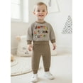thumbnail image 5 of BemeyourBBs Boy Thanksgiving Outfit Letter Embroidery Striped Sweatshirt and Pants, 5 of 9