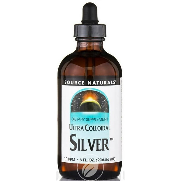 Ultra Colloidal Silver Liquid 8 Fl Oz by Source Naturals, Pack of 2