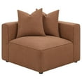 thumbnail image 4 of Benjara Hani 39" Modular Corner Wedge- Trillium Polyester- 2 Pillows- Brown, 4 of 5