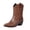 Brown, variant on Cowboy Boots for Women Pointed Toe Fashion Quilted Pull on Ankle Boots Chunky Heel Classic Embroidery Cowgirl Booties