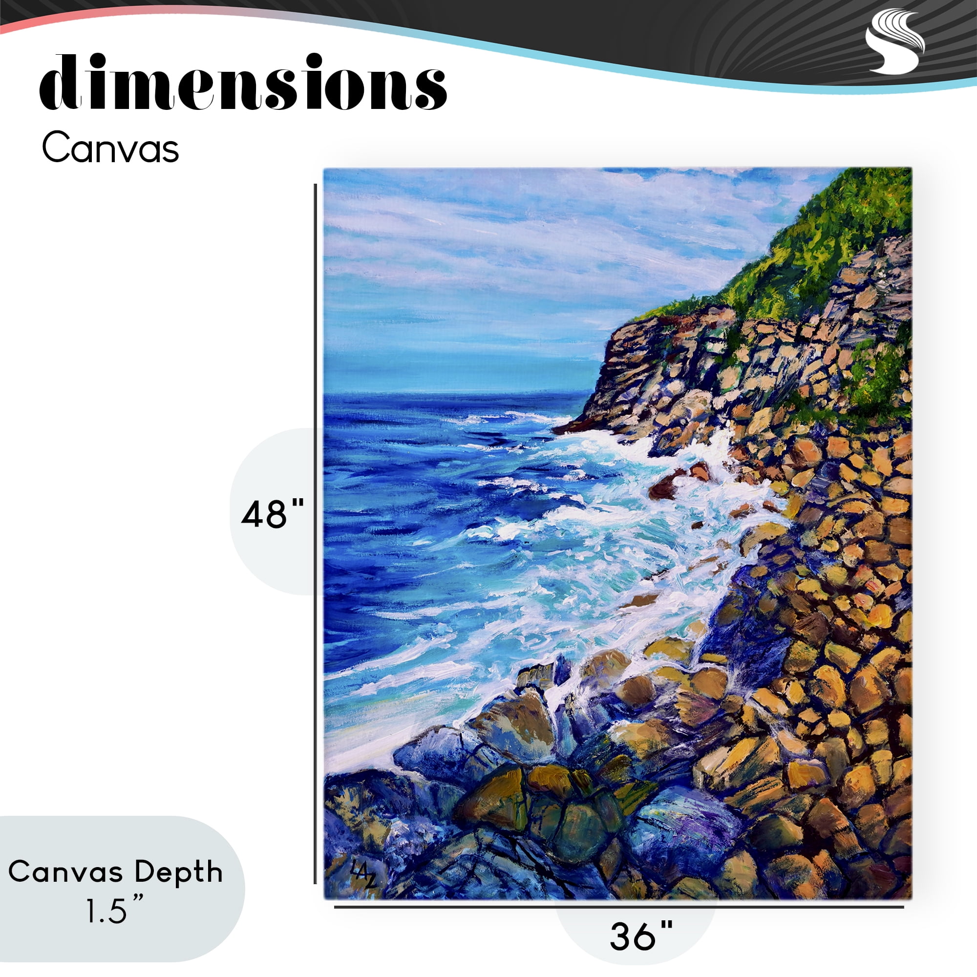 Stupell Industries Cliffside Ocean Spray Canvas Wall Art, design by Lee Ann Zirbes