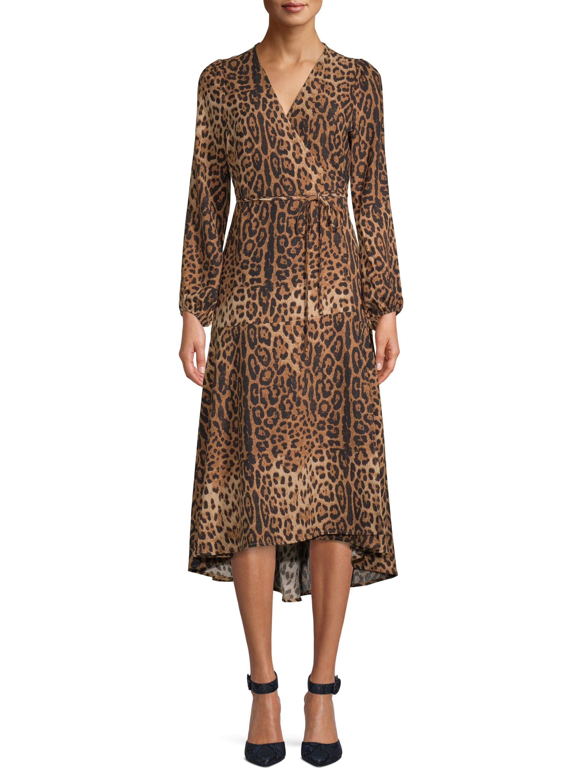 high low leopard print dress