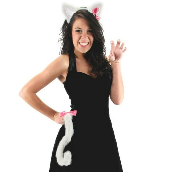 Elope Cute Kitty White Cat Ears & Tail Set