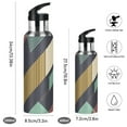 thumbnail image 2 of Yayeee 33oz Insulated Water Bottle Double Wall Stainless Steel with Flip Straw Lid, Green Geometric, 2 of 7