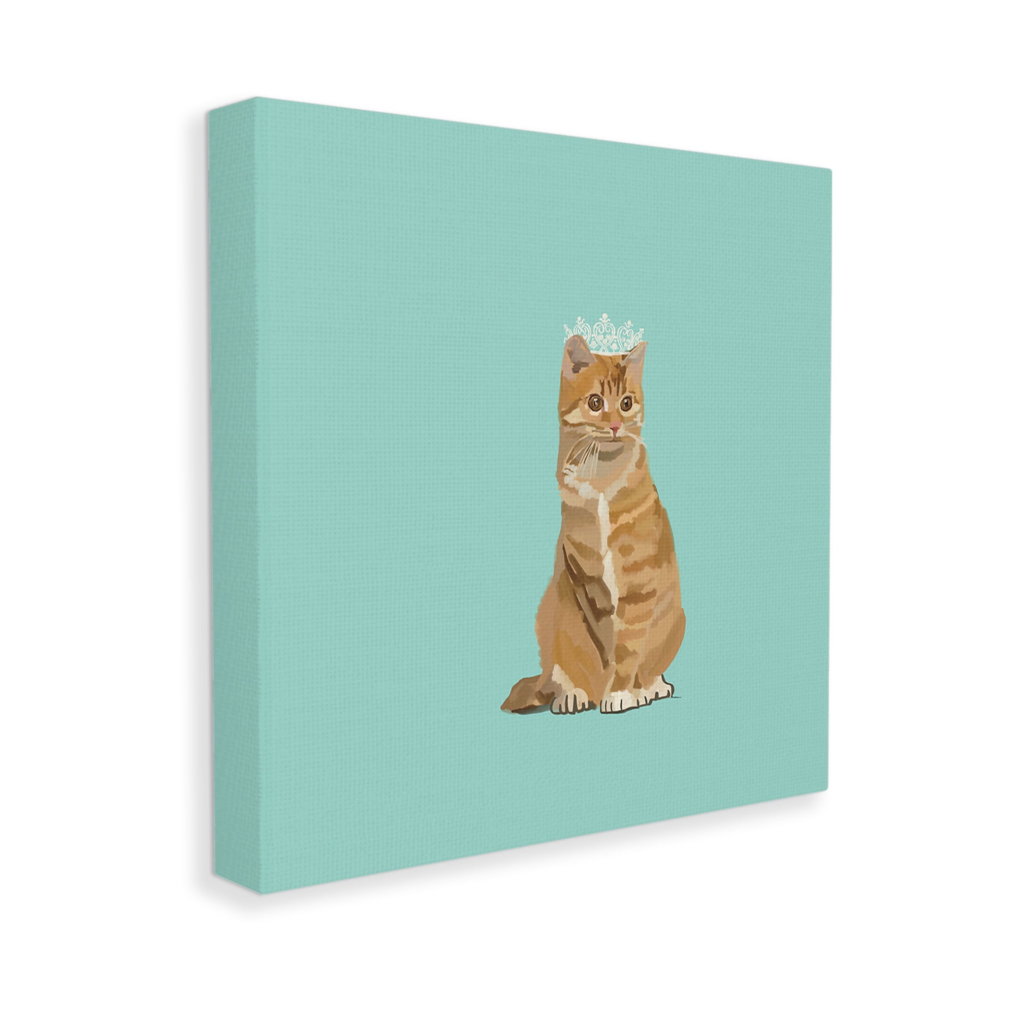 Stupell Industries Royal Tabby Cat Animals & Insects Painting Gallery Wrapped Canvas Art Print Wall Art, 30 x 30