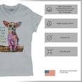 thumbnail image 4 of Tee Hunt in My Mind I'm Six Foot Five T-Shirt Dean Russo Chihuahua Women's T-Shirt Tee, Gray, XX-Large, 4 of 5