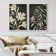 thumbnail image 3 of IDEA4WALL Framed Canvas Print Wall Art Set Elegant Botanical Beige Florals in Dark Illustration Minimalism Nature Plants Pattern Modern Art Wall Decor Nordic for Home Decor - 16"x24"x2 White, 3 of 5