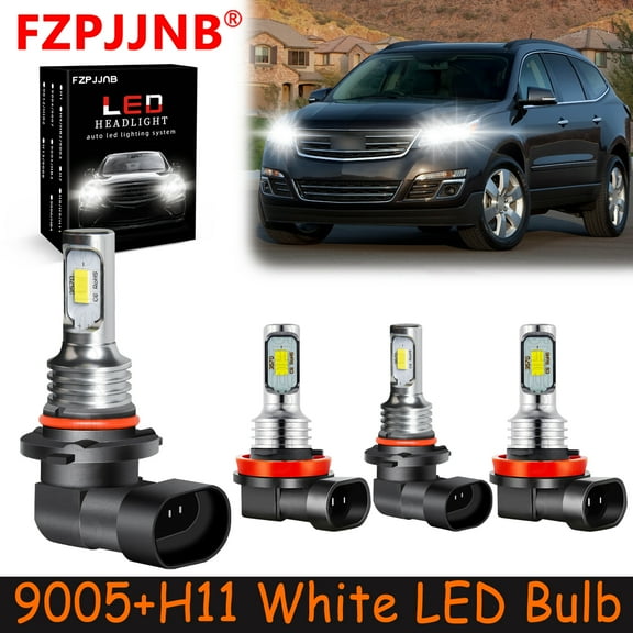 FZPJJNB for Chevrolet Traverse 2009-2012 White LED Headlights Bulb High/Low Beam,9005 H11,YHB,C01