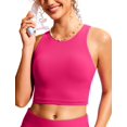 thumbnail image 1 of Top de Bikini CRZ YOGA Racerback con Relleno y Cuello Alto Rosa Talla L, 1 of 3
