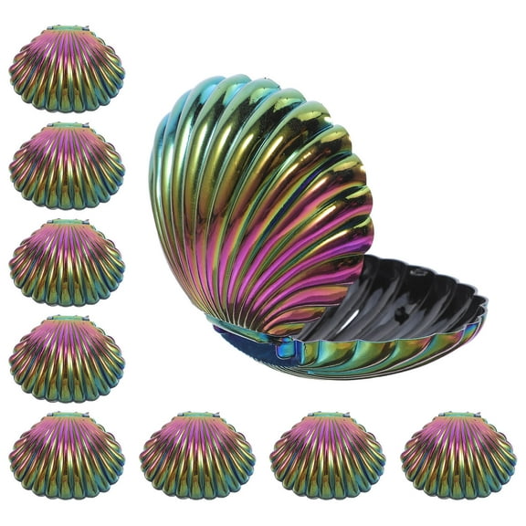 ELAYARD 10Pcs Black Plastic Sea Shell Candy Holders for Bridal Shower Party Decorations