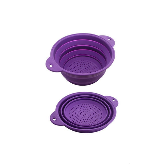 Ciwanning Folding Silicone Drain Basket Fruit Vegetable Washing Basket Foldable Strainer Colander Collapsible Drainer Kitchen