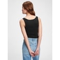 thumbnail image 3 of Camiseta sin mangas GAP Ribbed True Black Small Tall, 3 of 5