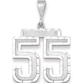 thumbnail image 1 of 14K White Gold 14Kw Large Brushed Diamond-Cut Number 55 Charm Made In United States wln55, 1 of 4