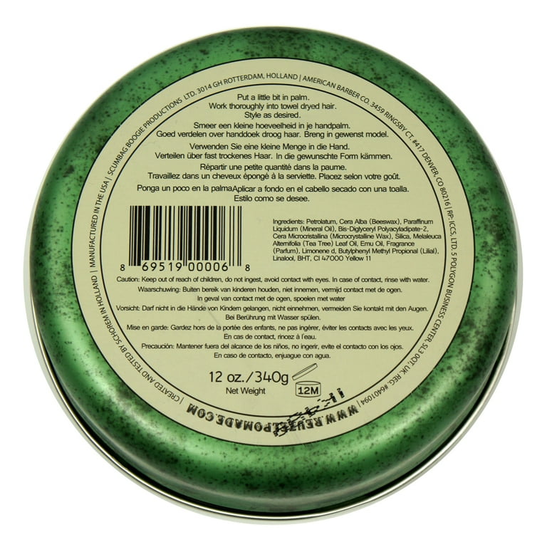 Reuzel Green Wax and Oil Based Medium Hold Pomade Hog 12oz