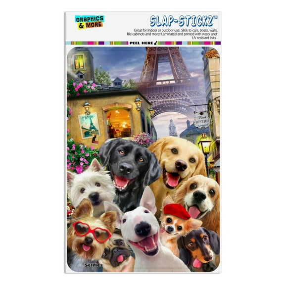 Old Paris Eiffel Tower Dogs Selfie Home Business Office Sign
