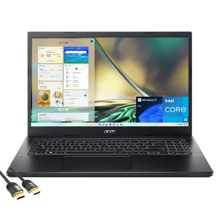 Acer Aspire 7 Laptop, 15.6" FHD IPS Display, 12th Gen Intel Core i5-1240P, GeForce RTX 3050, 64GB DDR4, 2TB NVMe SSD, Backlit Keyboard, USB-C, Wi-Fi 6, Bluetooth, Webcam, PDG HDMI, Win 11 Pro