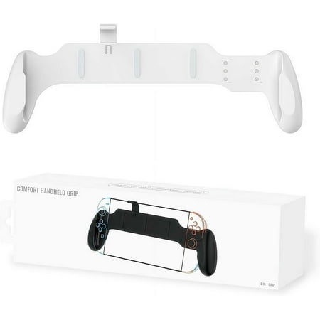 Anti-Slip Handle for Switch 2 – Ergonomic Grip with Universal Fit, Lightweight & Wear-Resistant Design, Black/White (White)