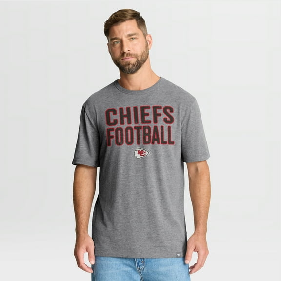 Men's Fanatics Heather Gray Kansas City Chiefs First Down Tribute Tri-Blend T-Shirt