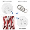 thumbnail image 4 of Red White Moire Standard Shower Curtain Set, Waterproof Shower Curtains for Bathroom, Modern Abstract Art Washable Fabric Cloth Bath Curtain for Bathtub Decoration with Hooks 72x72 Inches, 4 of 6