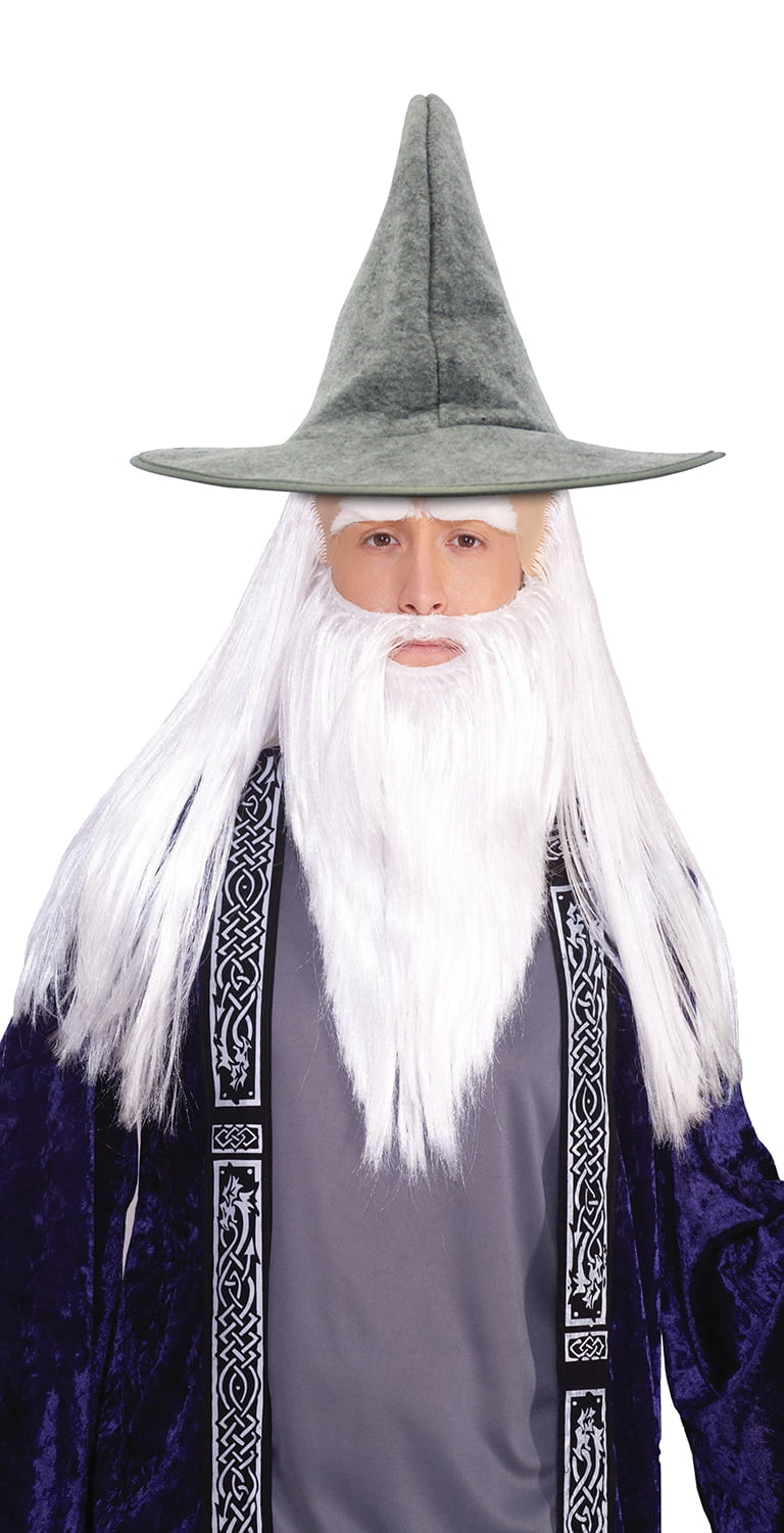 #White #Wizard Magician Wig Lord Of The Rings Long Beard Merlin Grey Wizard Wig 