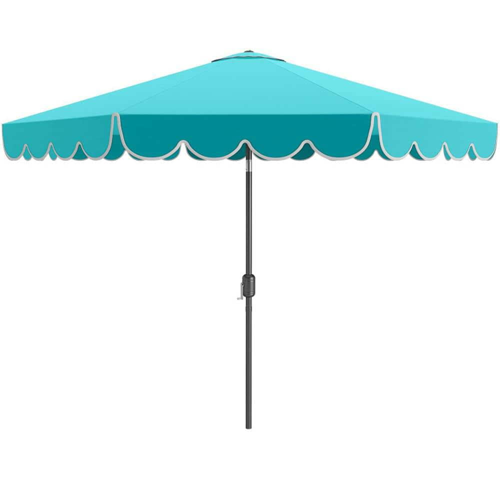 Demifill 10 Feet Patio Umbrella, Market Umbrella with Crank Tilt Adjustment for Patio, Garden, Backyard, Outdoor Shade, Turquoise
