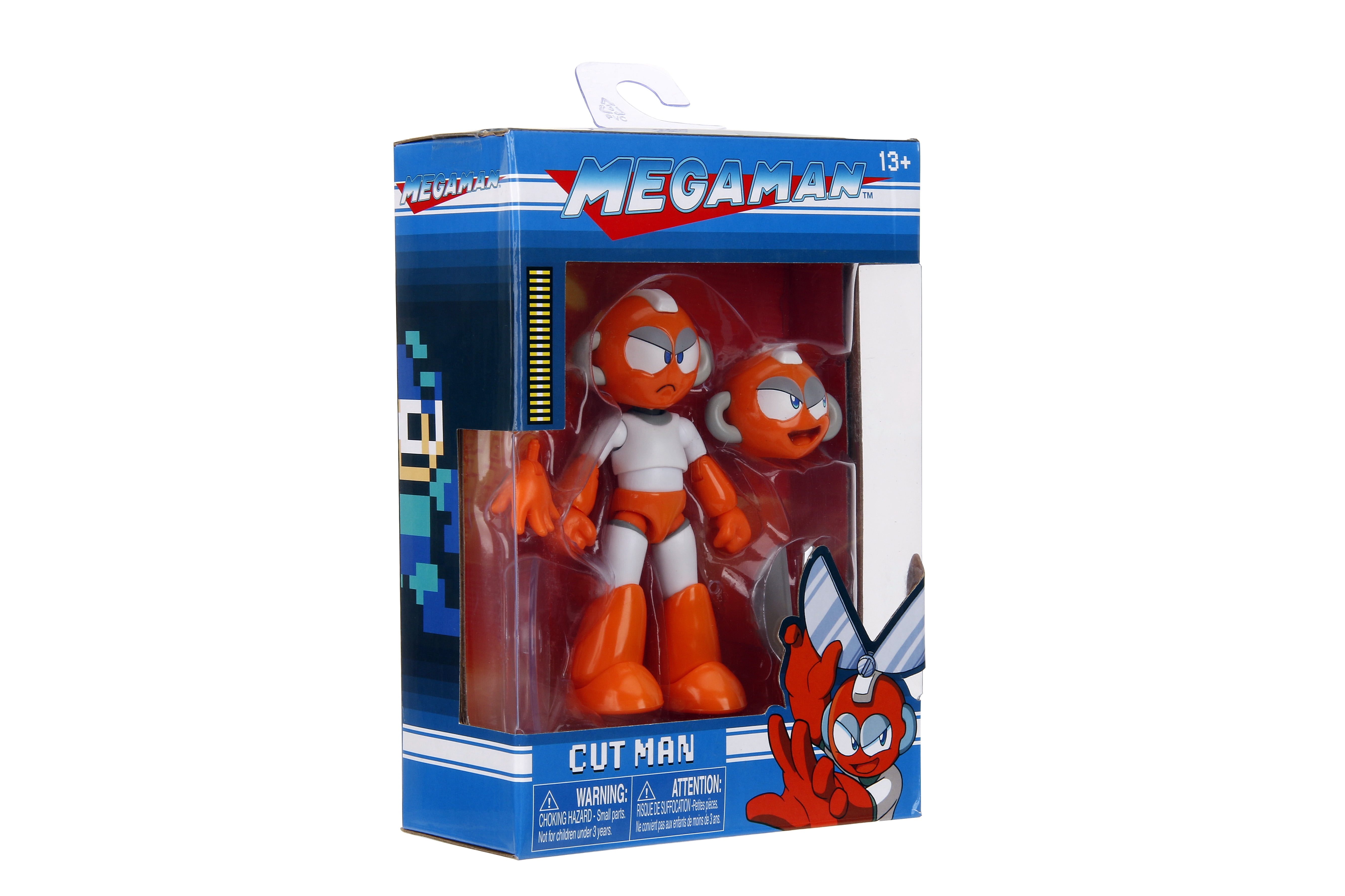Jada Mega Man 4" Cut Man 1:12 Scale Action Figure, Wave 2 – 15+ Points of Articulation, Alternate Hands & Head, Rolling Cutter Accessory