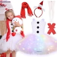 thumbnail image 2 of 2024 Vestido con luces LED de Navidad para niñas, disfraz de muñeco de nieve, traje de Navidad, ropa de cosplay de muñeco de nieve, vestidos de princesa para niños, 2 of 5