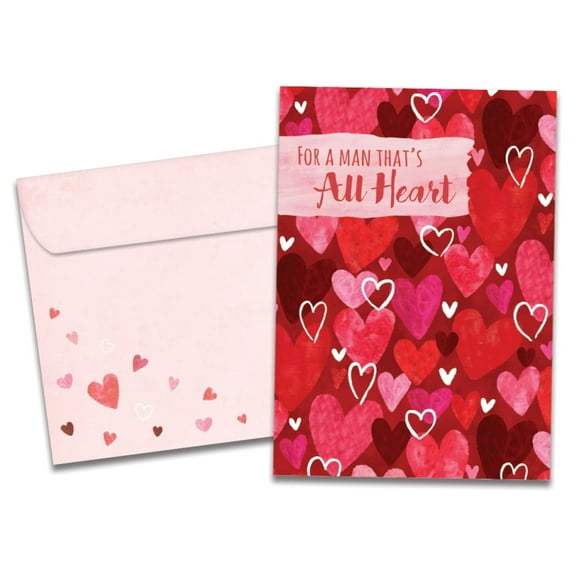 Tree-Free Greetings Valentine's Day Greeting Card, 5x7, Heart Pattern (GO64324)
