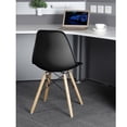 thumbnail image 3 of Leejay 9 Piece Kitchen Table Set,Rectangle Dining Table and 8 Pack Black Plastic Dining Chairs,Cemented, 3 of 5